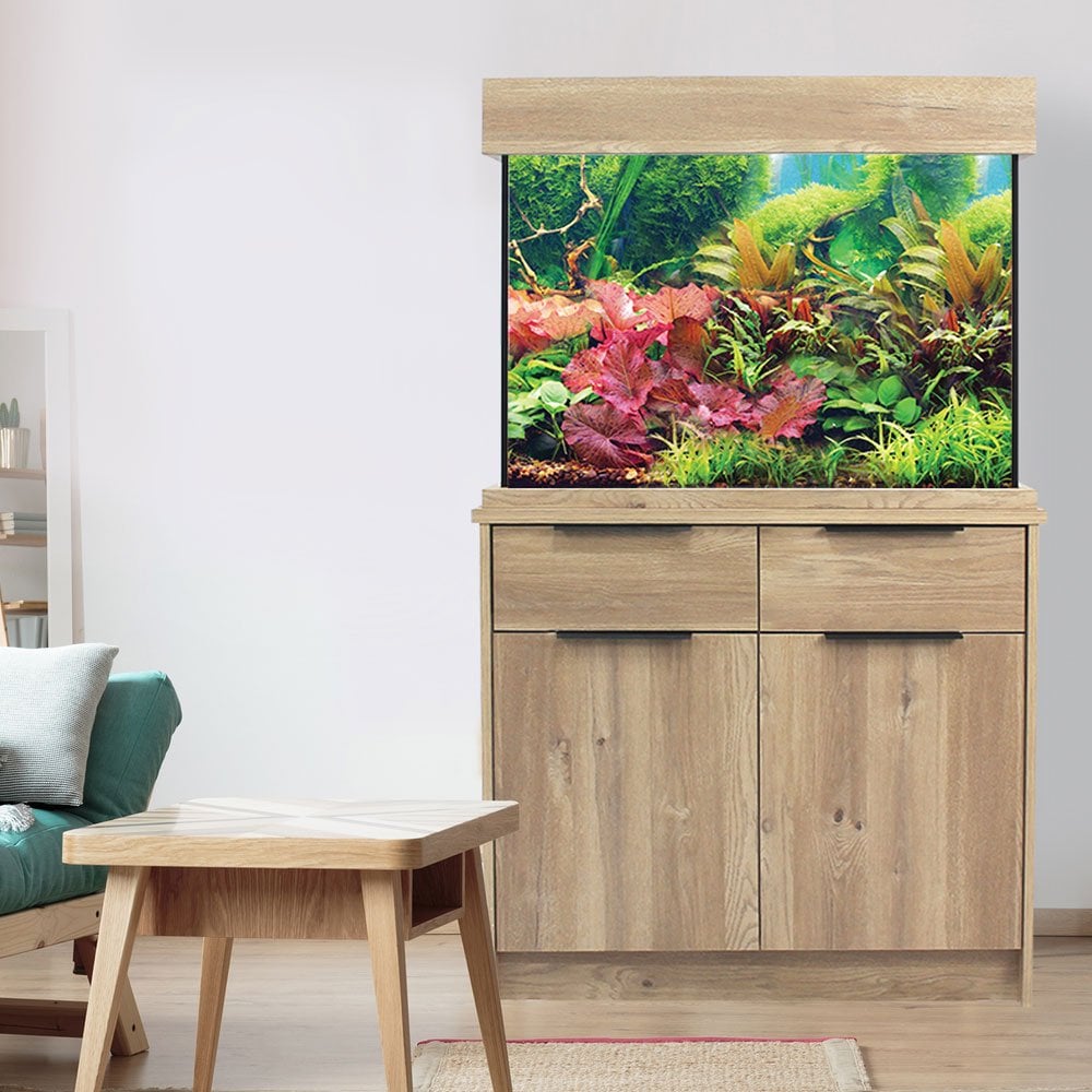 OakStyle 145 Aquarium & Cabinet Set - Nash Oak