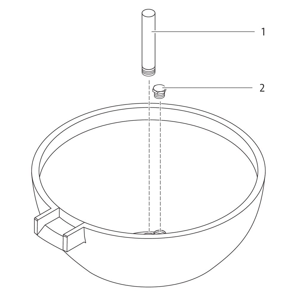 Round Copper Bowl With Small Spillway