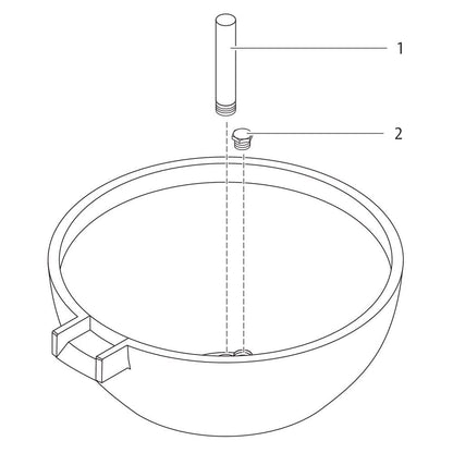 Round Copper Bowl With Small Spillway