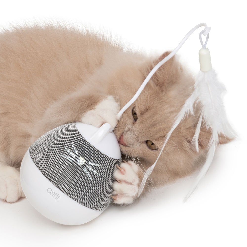 Pixi Spinner Cat Toy - White & Grey