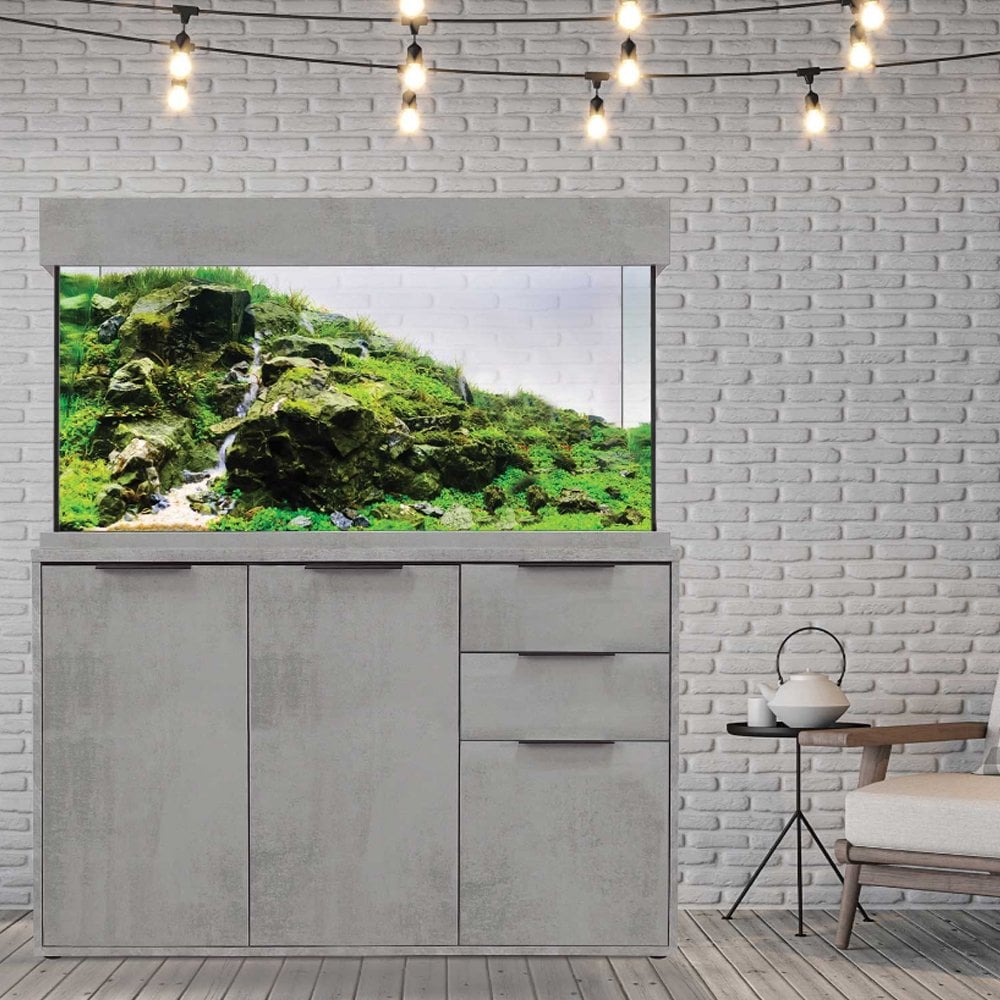 OakStyle 230 Aquarium & Cabinet Set - Industrial Concrete