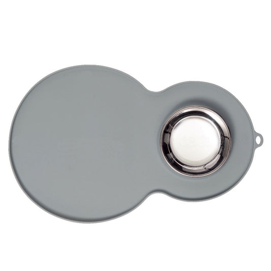 Peanut Placemat With Food Bowl - Grey