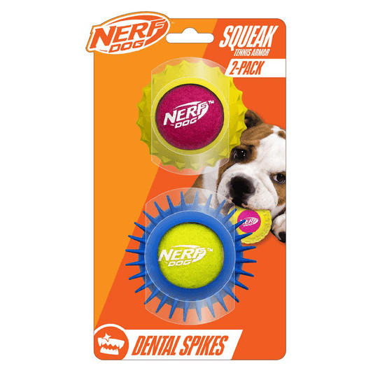 Rubber Squeak Tennis Armor Balls 2.5in (2pk)