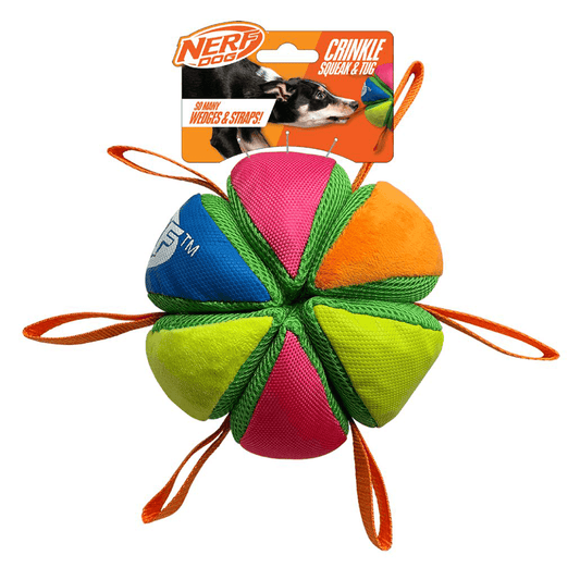 Plush Squeak & Crunch Wedge Ball 5.9in