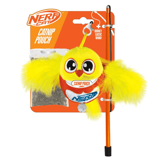 Plush Bird With Bell & Catnip Wand
