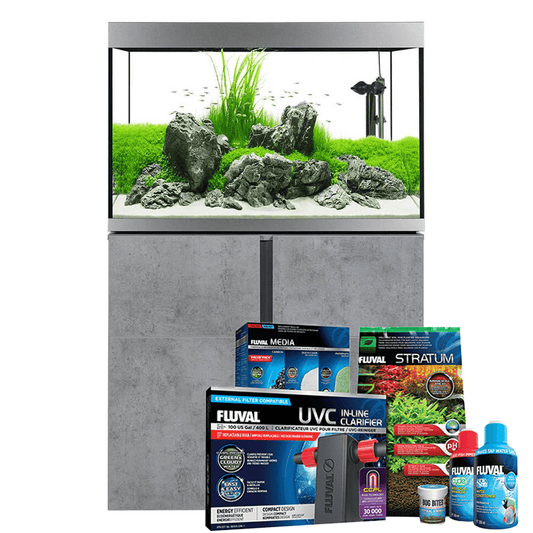 Siena 272L Aquarium & Cabinet Set With FREE Bundle - Concrete
