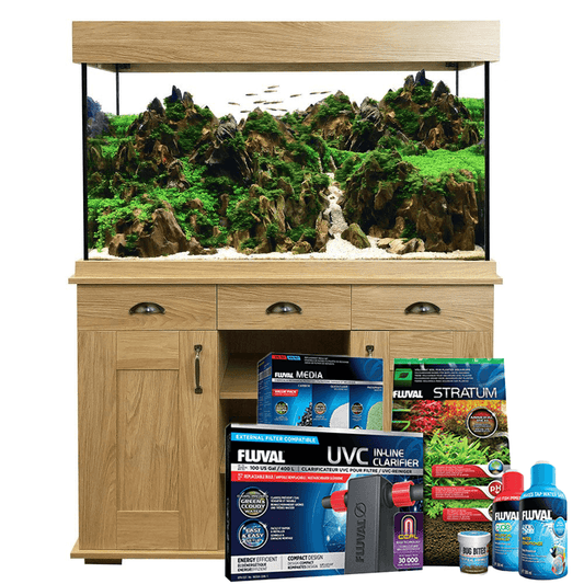 Shaker 345L Aquarium & Cabinet With FREE Bundle - Hampshire Oak