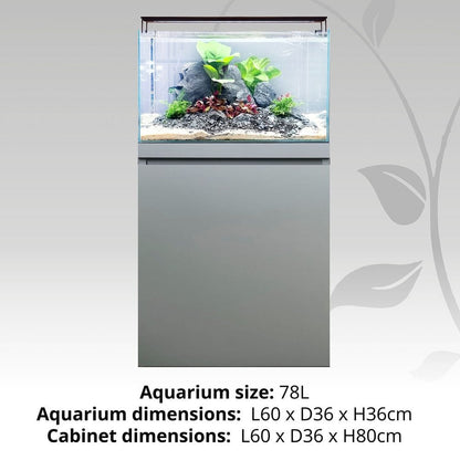 Visi-White 60 Aquascaping Aquarium & Cabinet Set - Dusty Grey