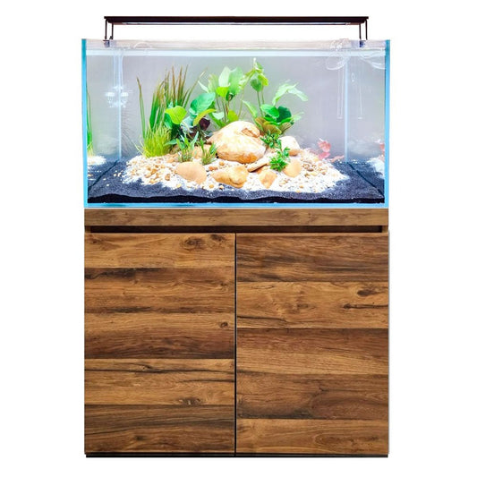 Visi-White 90 Aquascaping Aquarium & Cabinet Set - Hunton Oak