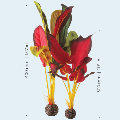 Red/Green Silk Plants - Large