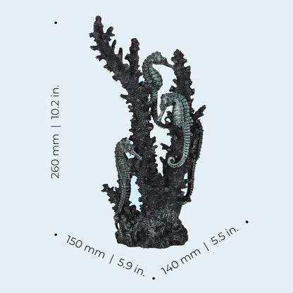 Seahorses On Coral Black - Medium