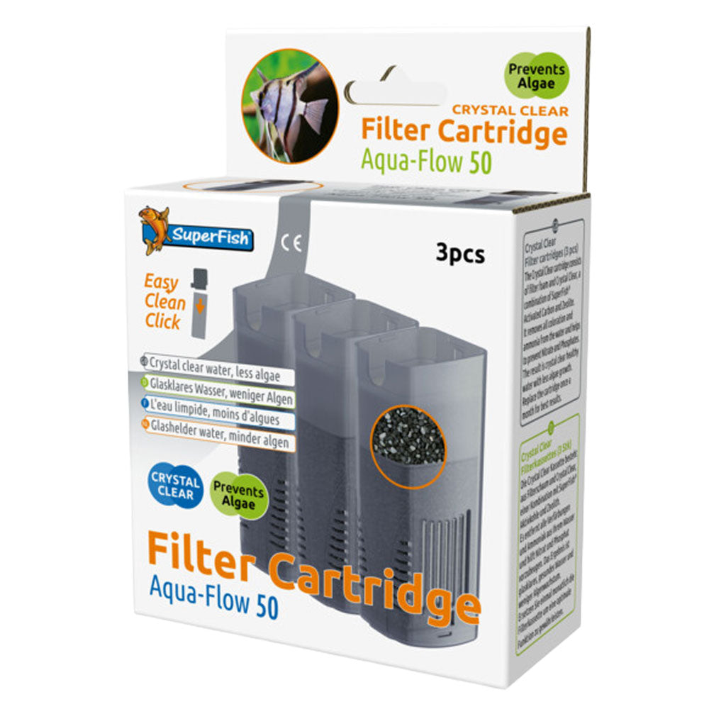 SuperFish Aqua-Flow 50 Crystal Clear Filter Cartridge (3pk)
