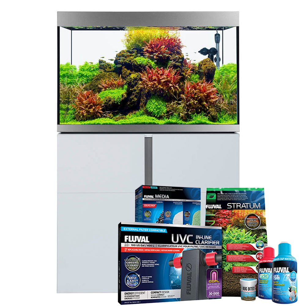 Siena 272L Aquarium & Cabinet Set With FREE Bundle - White