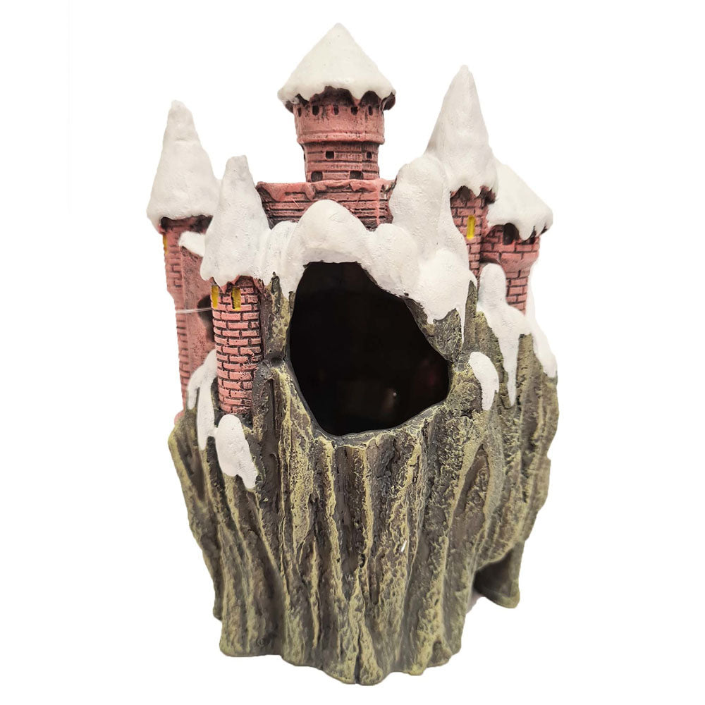 Christmas Snow Covered Castle Aquarium Ornament
